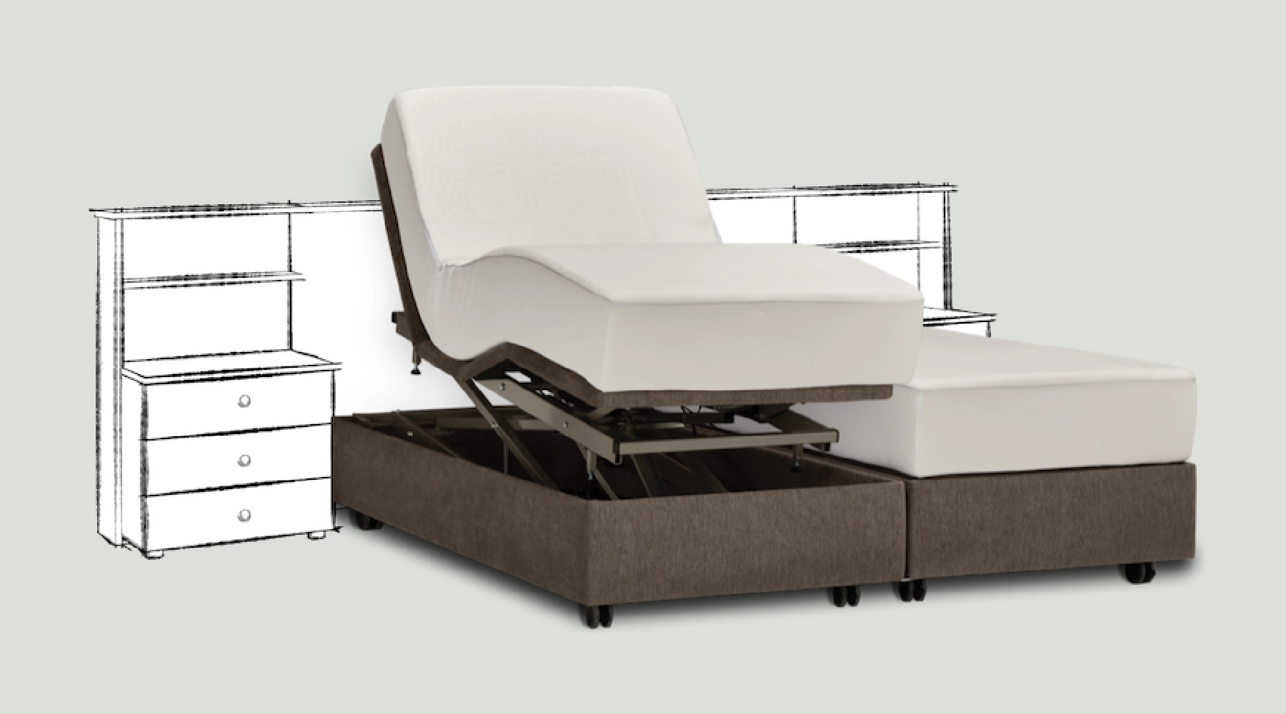 Hoog-laag bed gecombineerd met bestaand bed