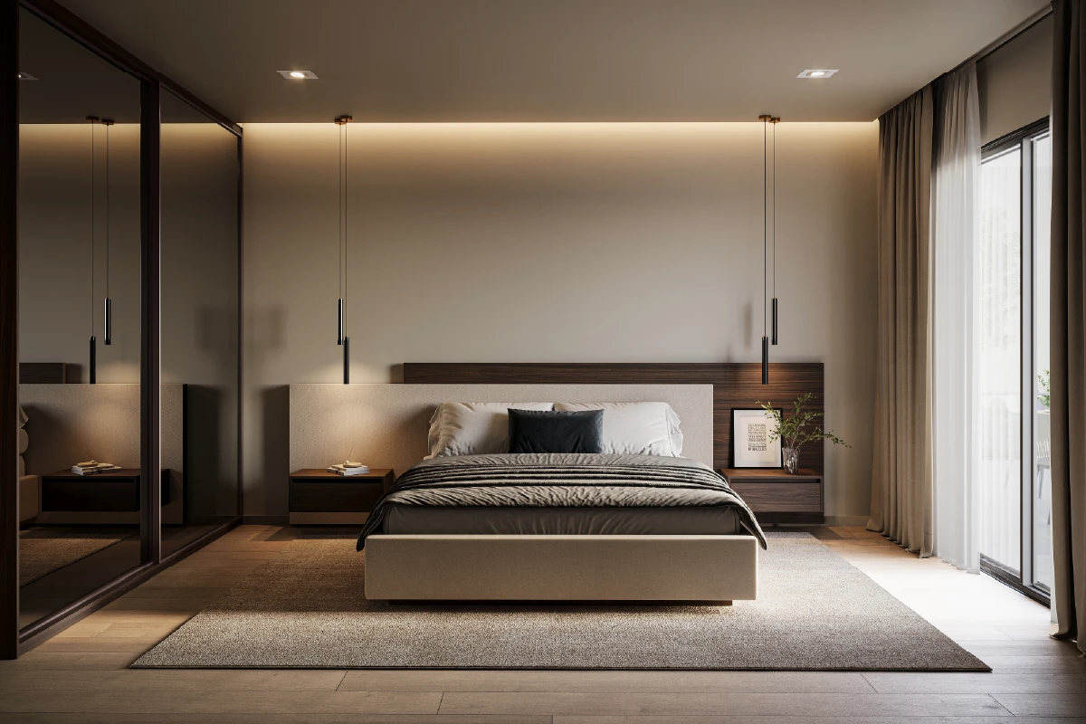 Houten design bed Duo Pezze