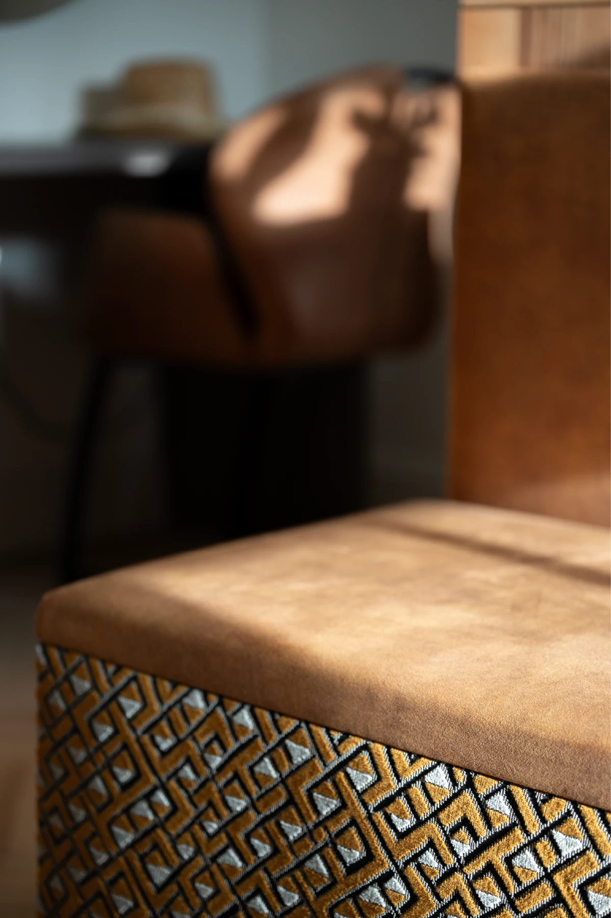 Detailafwerking en stoffering in slaapkamer