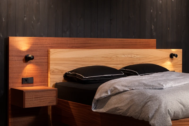 Hoofdpaneel Duo Pezze mahonie en olijfhout