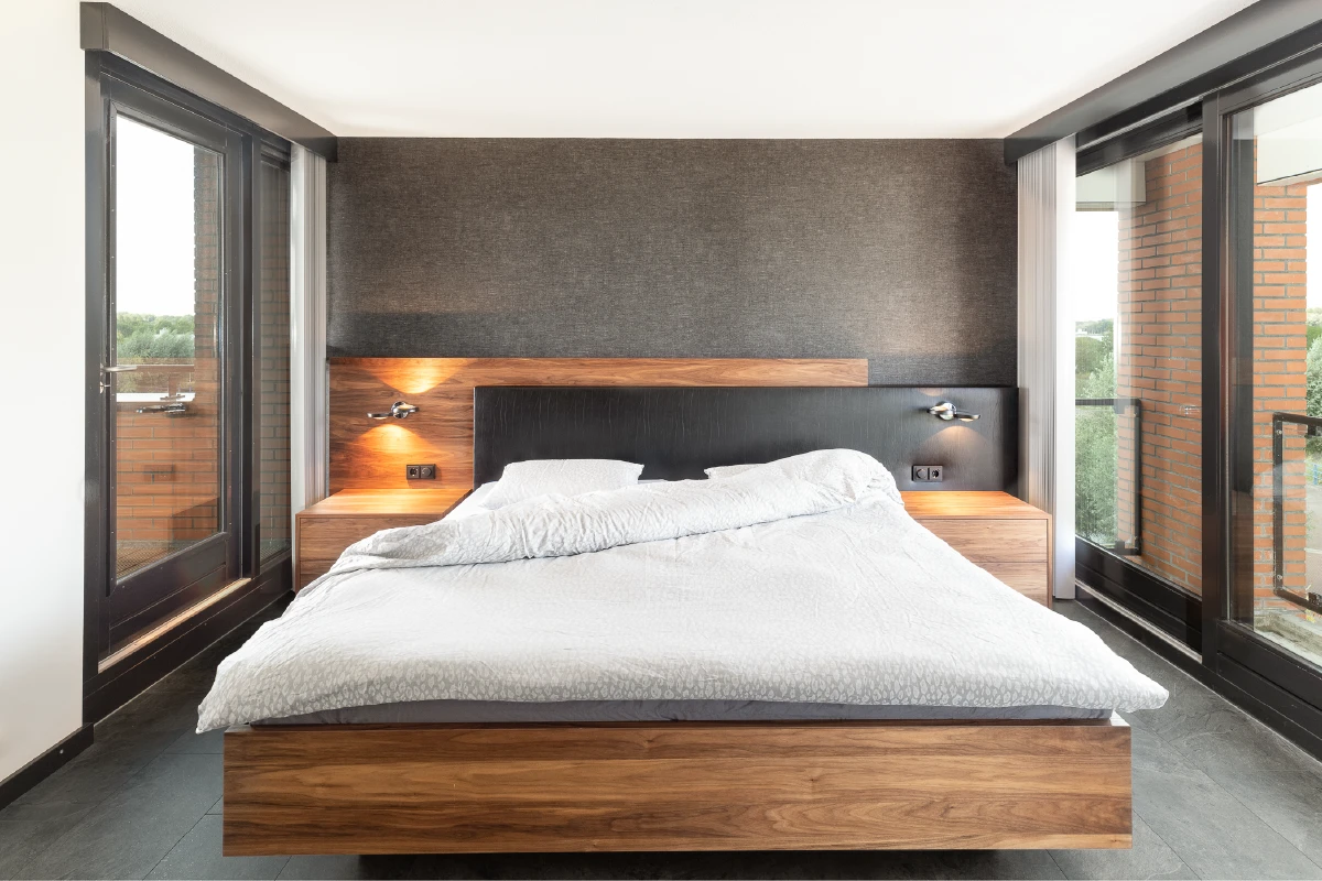 Complete opstelling van de Duo Pezze met houten ombouw