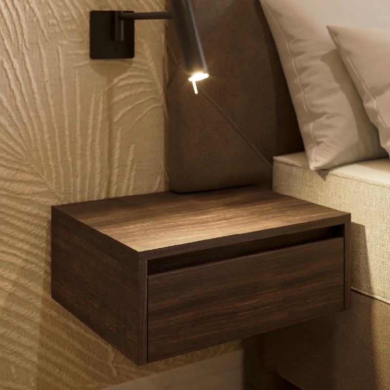 zwevend nachtkastje bij hoofdpaneel Finotôre