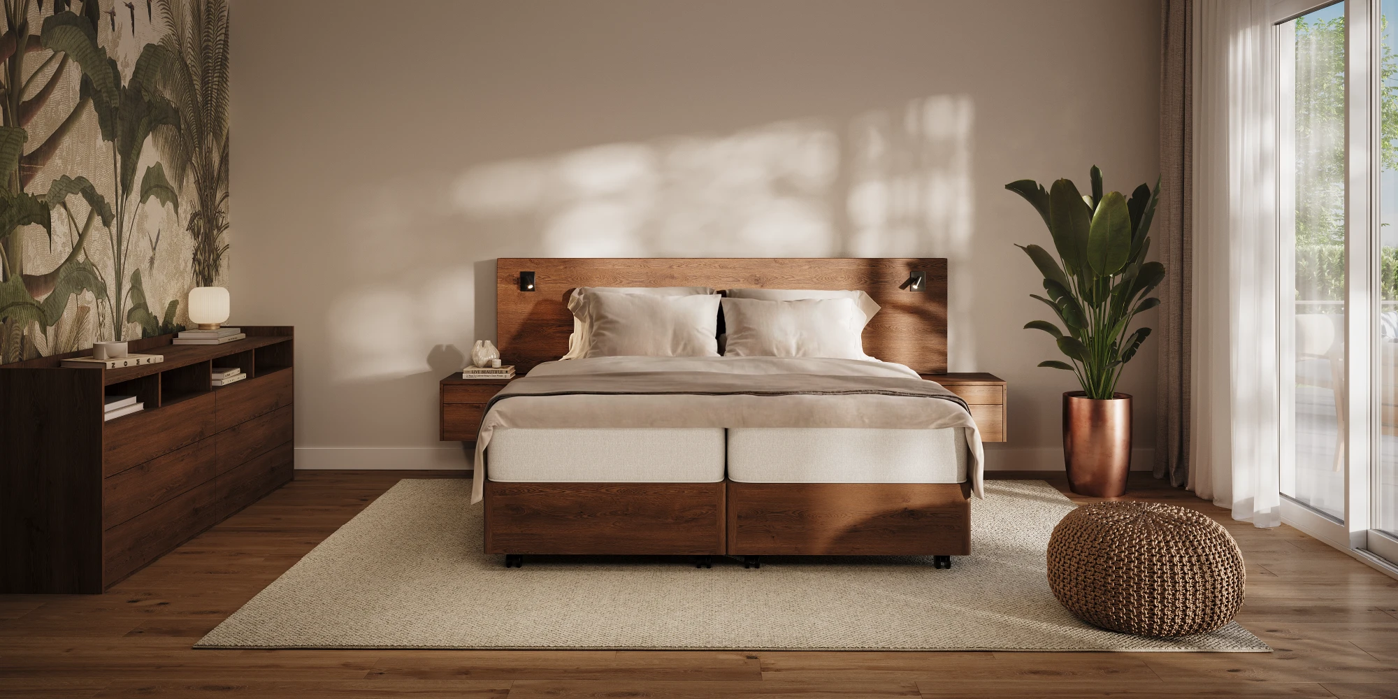 Houten boxspring