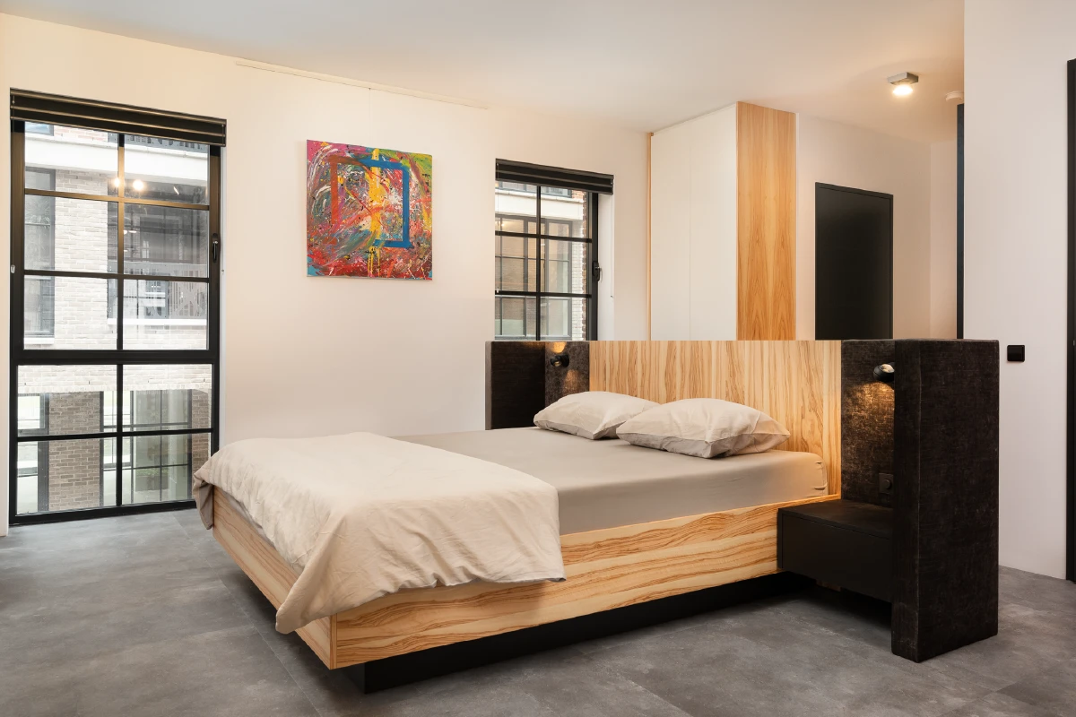 Bed als vrijstaand element in de ruimte