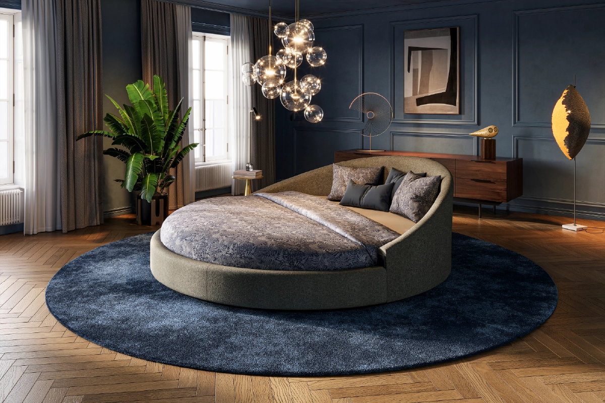 Rond design bed Pampus