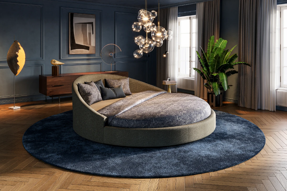 Rond bed op maat gemaakt